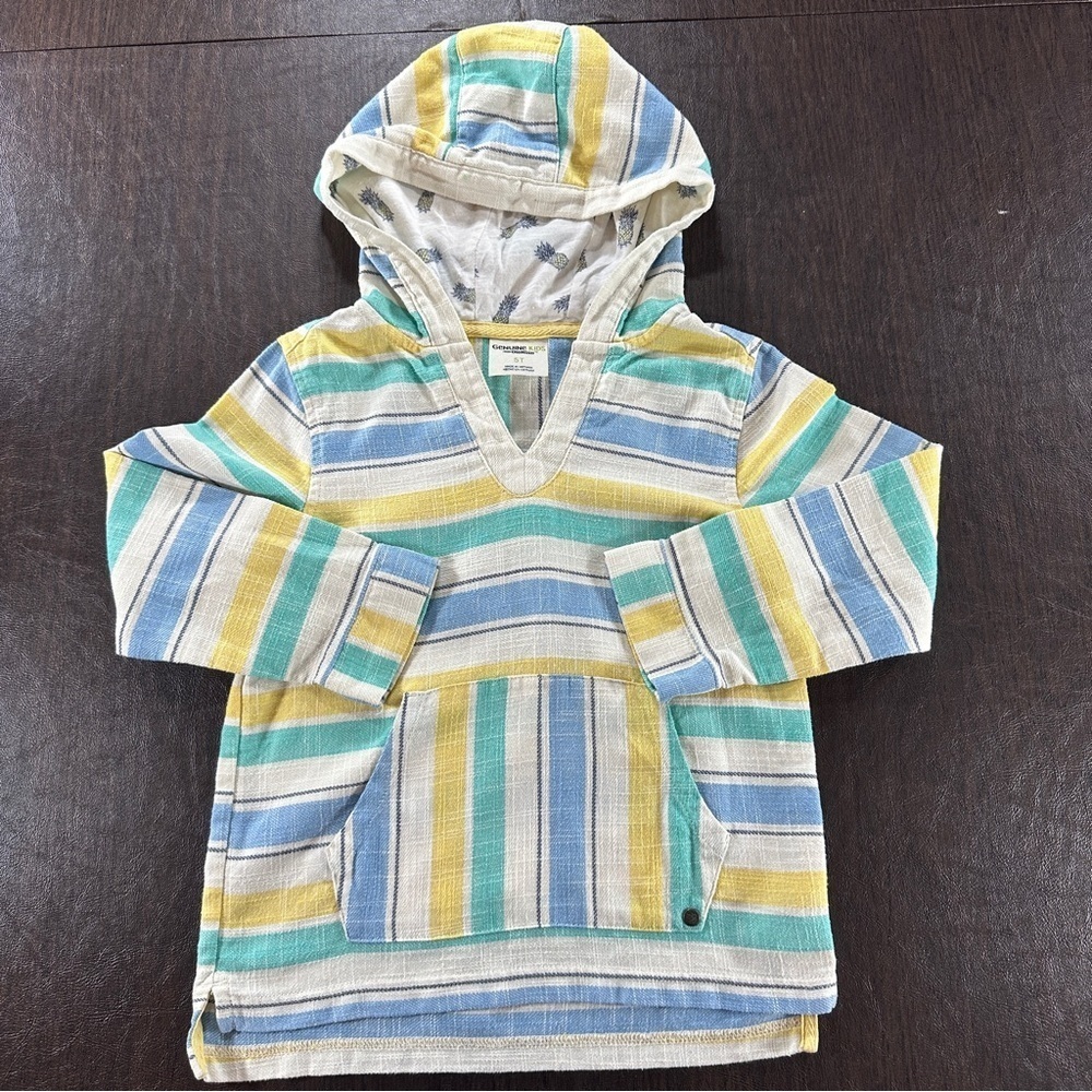 Genuine Kids by OshKosh Beach Surfer Baha Striped Hoodie Sz 5T
